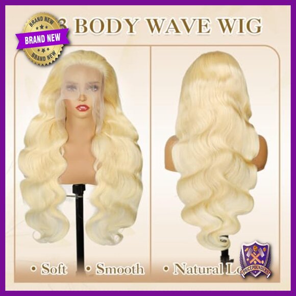 28 Inch Human Hair Lace Front Wig Body Wave Pre Plucked Hairline main image 5